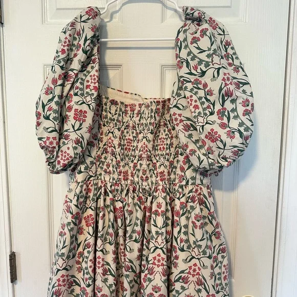 Abercrombie & Fitch Cream Maxi Dress with Pink Floral Print - Picture 4 of 4